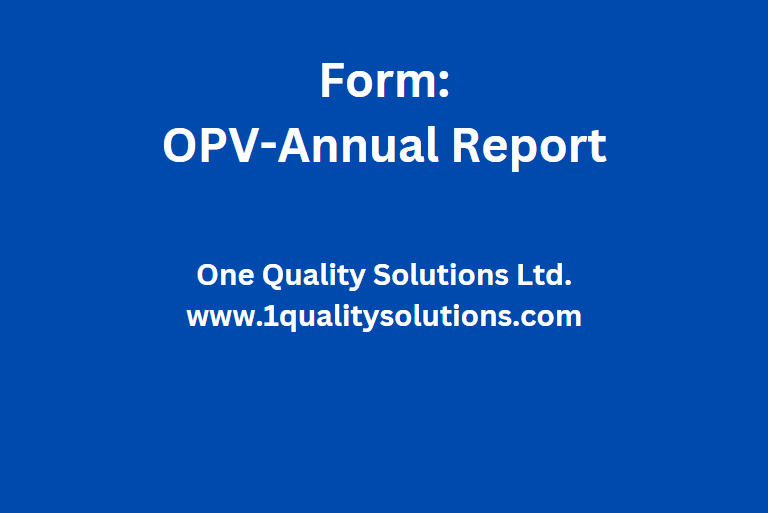 Form-OPV Annual Report
