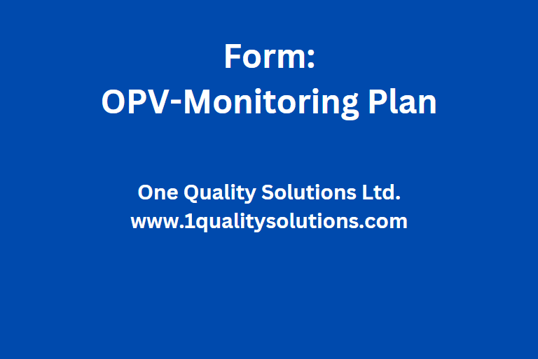 Form-OPV Monitoring Plan